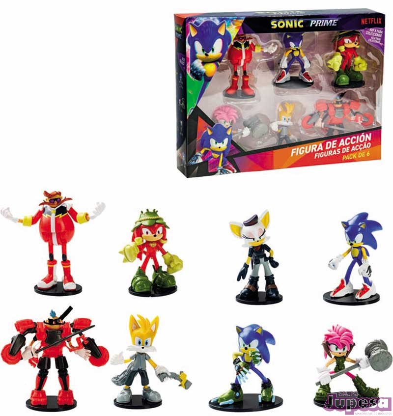 PACK 6 FIGURAS ACCION SONIC PRIME