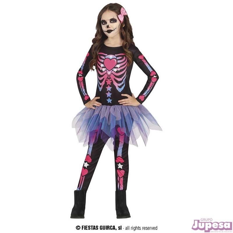 DISFRAZ ESQUELETO ROSA 3-4 AÑOS