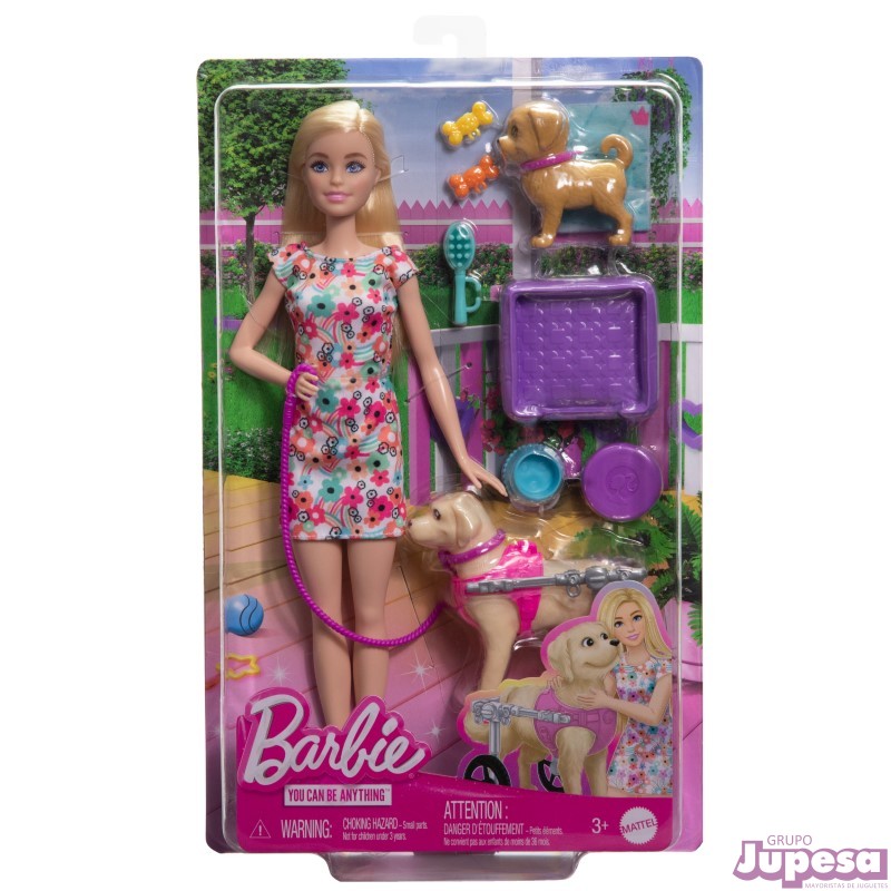 MUÑECA BARBIE PASEADORA DE PERROS