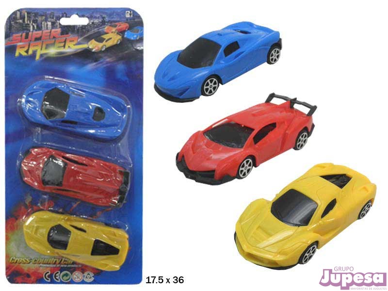 BLISTER 3 COCHES SUPER RACER