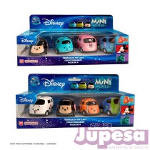 PACK 4 VEHICULOS MINI CUTES DISNEY