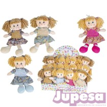 MUÑECA TRAPO CHALECO 30CM. SURTIDAS
