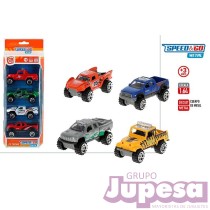 SET 4 COCHES METAL SPEED & GO 1:64