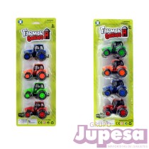 PACK 4 TRACTORES COLORES BLISTER