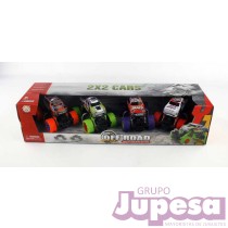 SET 4 COCHES 2X2 MONSTER FRICCION