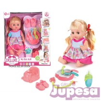 MUÑECA LOVELY DELUXE 35 CM. ACCESOR