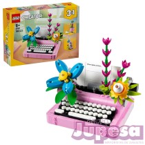 MAQUINA DE ESCRIBIR CON FLORES LEGO