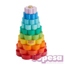 PIRAMIDE DE ARITOS DE MADERA 10 PZ.