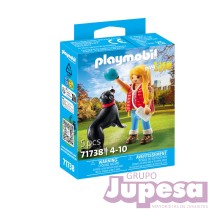 MUJER C/PERRO DE MONTAÑA PLAYMOBIL